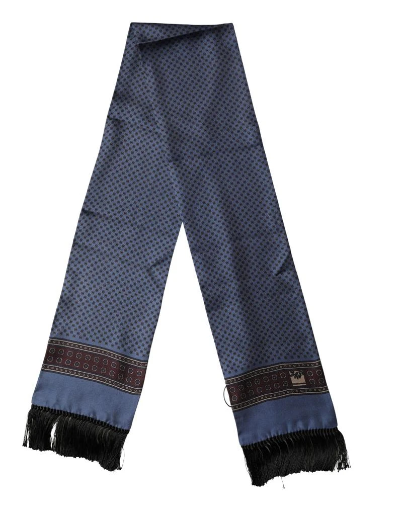 Dolce 
Gabbana Silk Geometric Fringe Foulard Wrap 131.5x15.5cm Men
s Scarf
