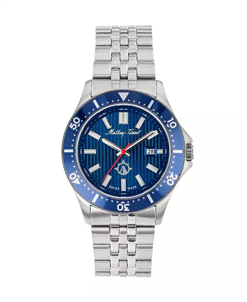 Mathey-Tissot Men's Expedition Collection Three Hand Date Stainless Steel Bracelet Watch, 42mm
