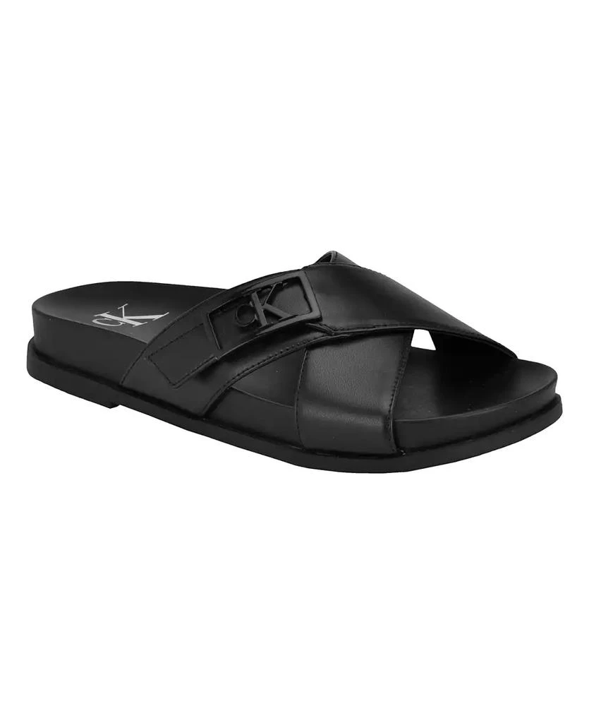 Calvin Klein Women's Eandria Criss-Cross Flat Casual Sandals 1