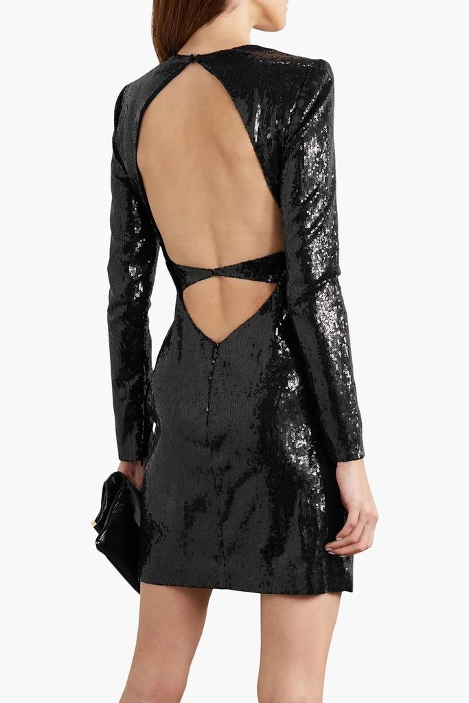 Dundas Open-back sequined chiffon mini dress 3