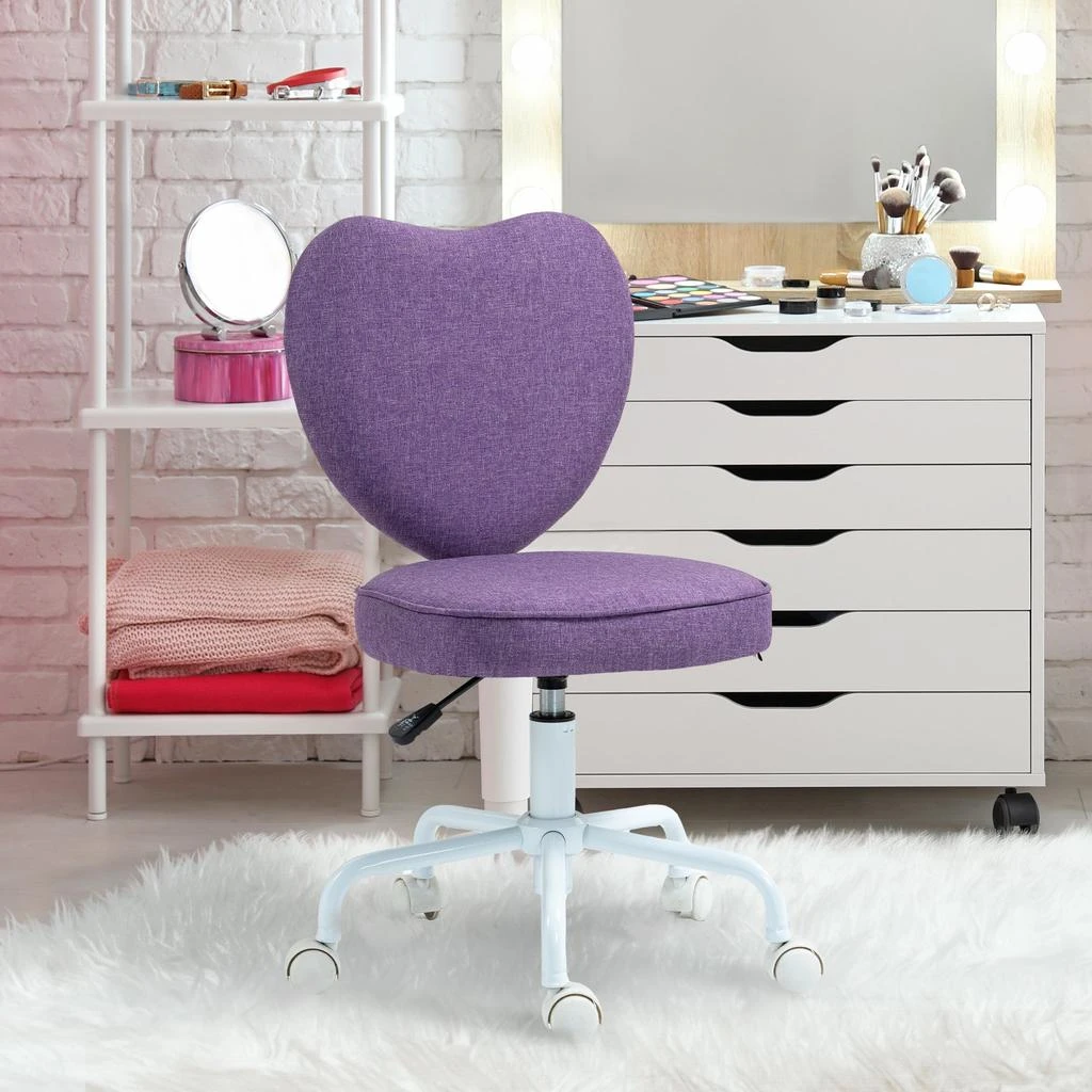 Hivvago Cute Heart-Shaped Back Desk Chair with Adjustable Seat 2