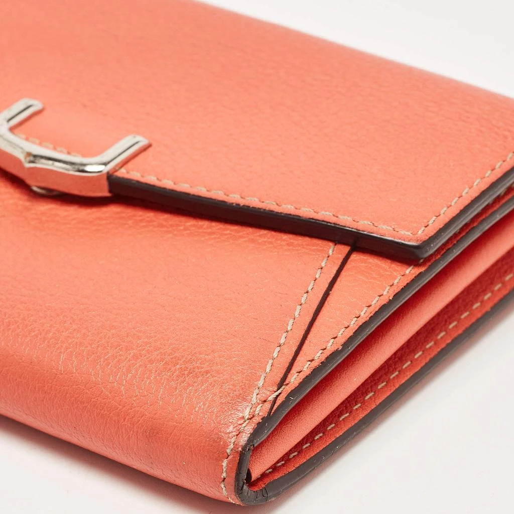 Cartier Cartier Coral Orange Leather C De Cartier Wallet 9