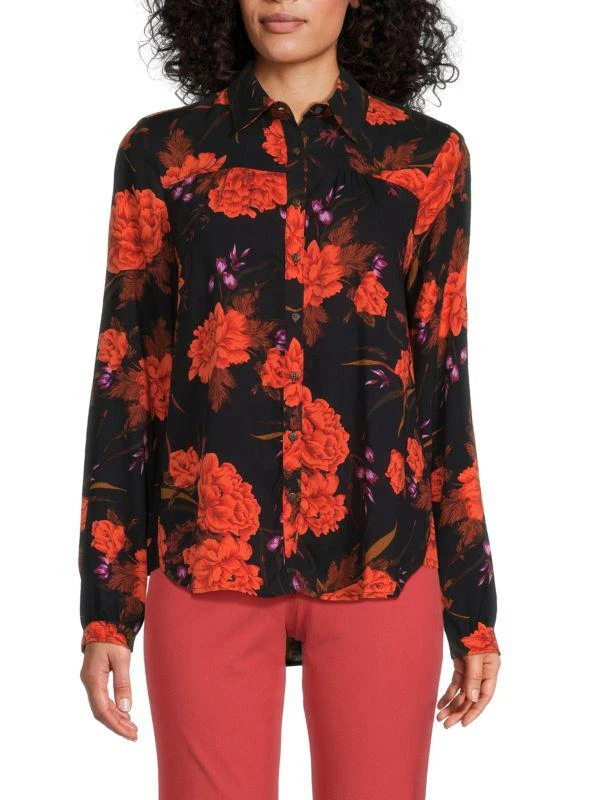 Chelsea & Theodore Floral Long Sleeve Shirt 1