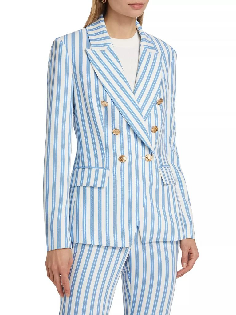 Toccin Kylie Striped Double-Breasted Cutaway Blazer 3