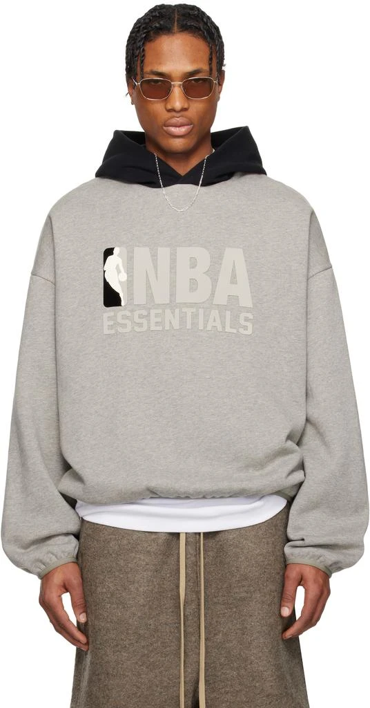 Essentials Gray & Black NBA Pull Over Hoodie 1