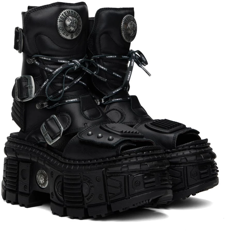 Vetements Black New Rock Edition Leather Boots 4