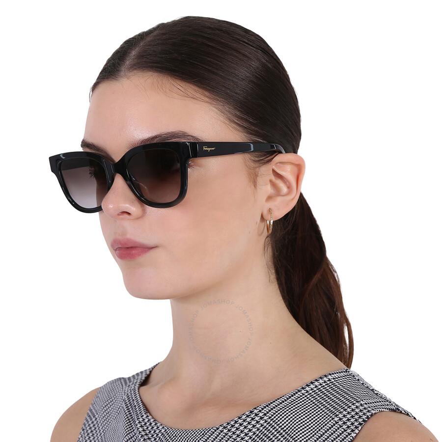 Salvatore Ferragamo Smoke Gradient Square Ladies Sunglasses SF1066S 001 52