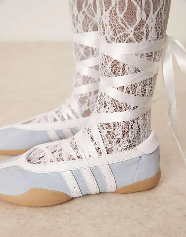 Adidas adidas Originals Taekwondo Mei Ballet trainers in light blue and white 3