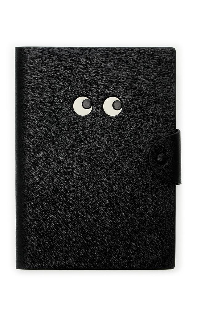 Anya Hindmarch Anya Hindmarch - Eyes Leather A5 Journal - Black - Moda Operandi
