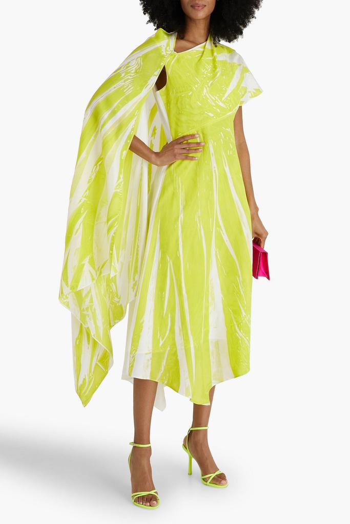 ROKSANDA Pascale cape-effect printed taffeta midi dress