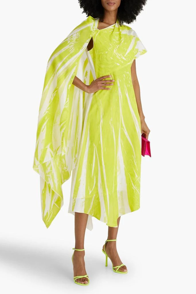 ROKSANDA Pascale cape-effect printed taffeta midi dress 2