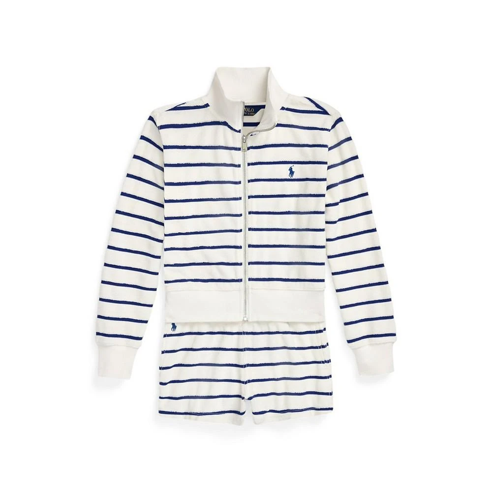 Polo Ralph Lauren Big Girls Striped Cotton Terry Jacket and Shorts Set 1