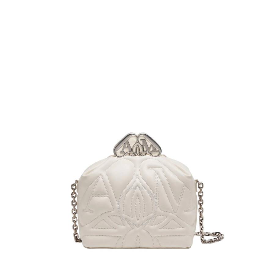 ハンドバッグ Alexander Mcqueen The Bucket Bow Crossbody - Leather - White Alexander Mcqueen The Bucket Bow Crossbody - Leather - White