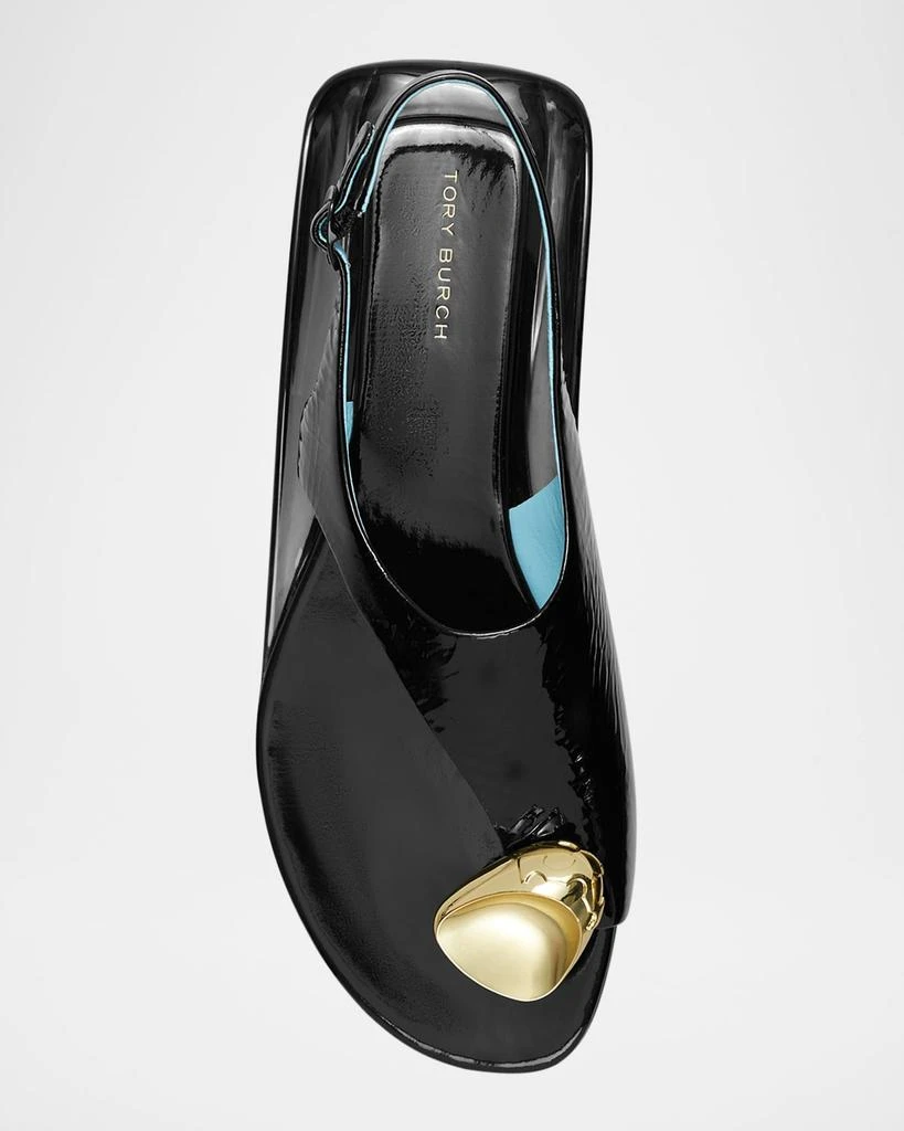 Tory Burch Patos Leather Pressed Coin Slingback Sandals 3