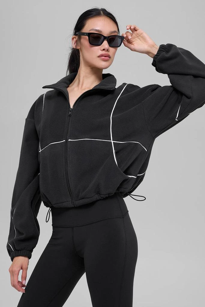 Alo Polar Fleece Game Time Full Zip Jacket - Bluestone/White