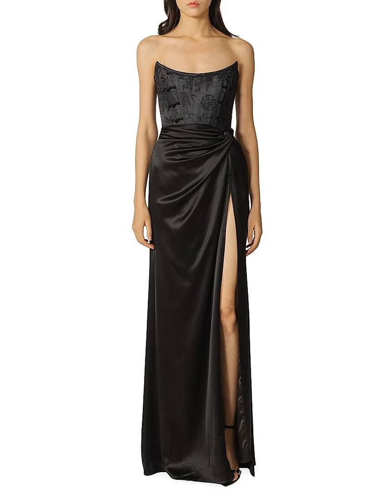SAU LEE Julia Satin Corset Strapless Gown 2