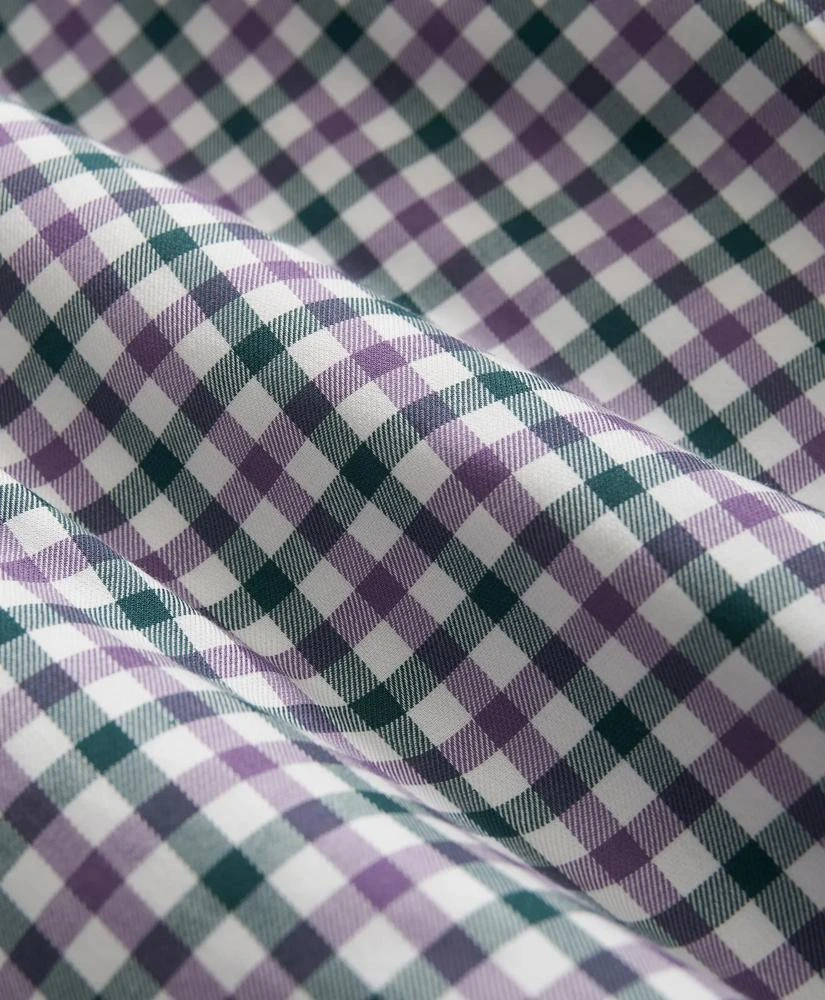 Brooks Brothers Stretch Supima® Cotton Non-Iron Twill Polo Button Down Collar Checked Shirt 3