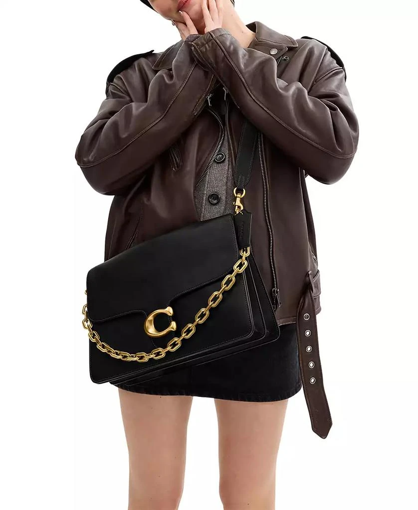 Coach Chain Tabby Leather Medium Shoulder Bag 35 1