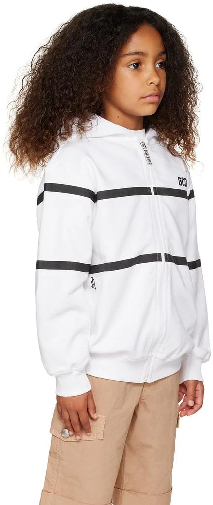 GCDS Kids White Zip Hoodie 2