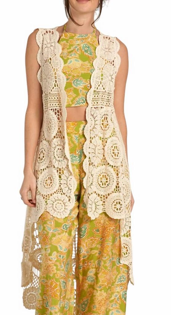 En Creme En Creme - Crochet High Low Vest