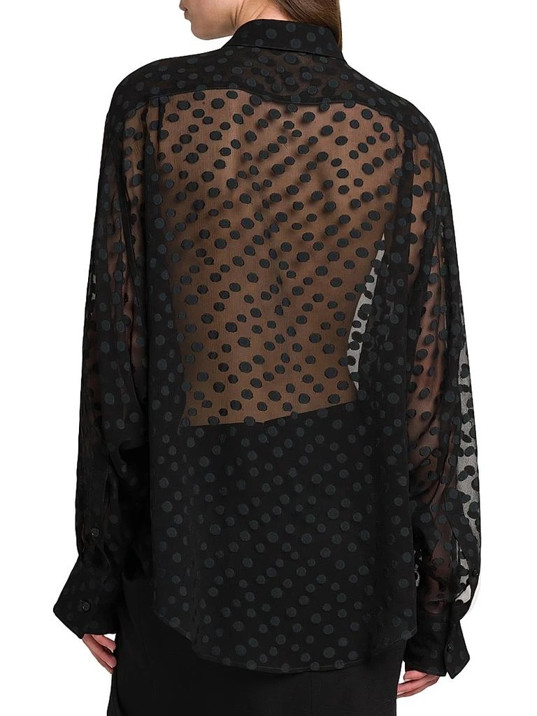 Stella McCartney Dots Sheer Crepon Button-Front Shirt 5