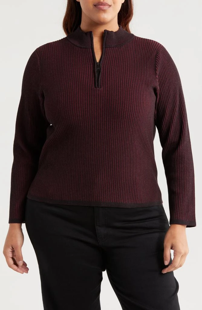 DKNY Ribbed Half Zip Sweater 1