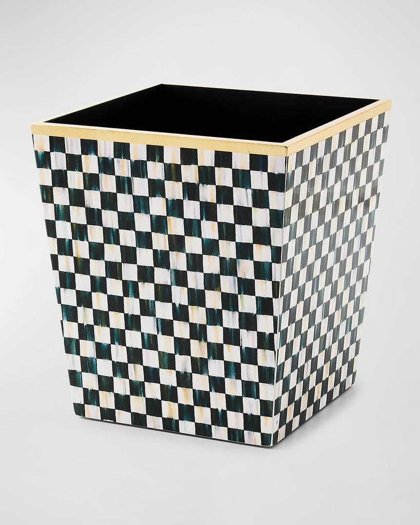 MacKenzie-Childs Courtly Check Lacquer Waste Bin 1