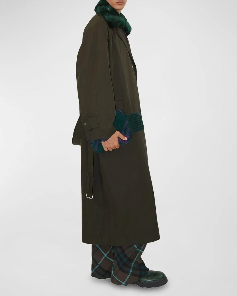 Burberry Men's Trench Coat with Faux-Fur Collar 5