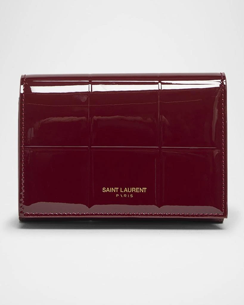 Yves Saint Laurent Slim Trifold Wallet in Patent Quilted Leather 1