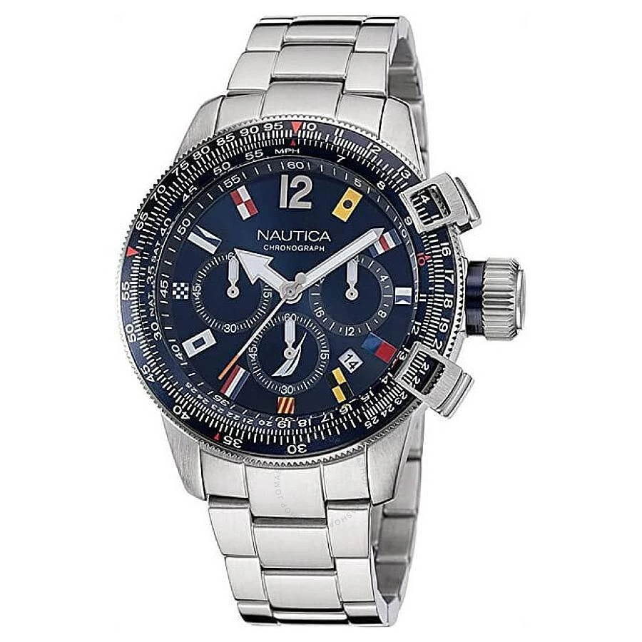 Nautica BFC Chronograph Quartz Blue Dial Men's Watch And Silicone Watch Box Set NAPBFF106 1