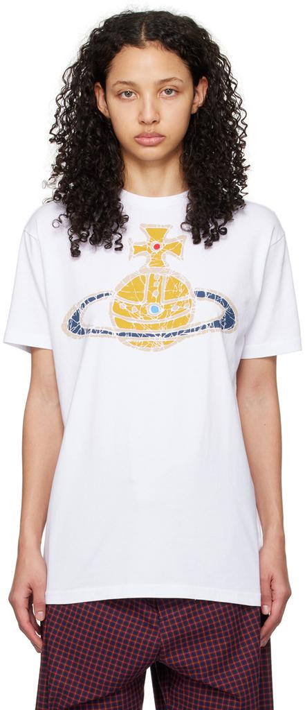 【VIVIENNE WESTWOOD】Time Machine T-Shirt White Vivienne Westwood White Time Machine T-Shirt - T-Shirts