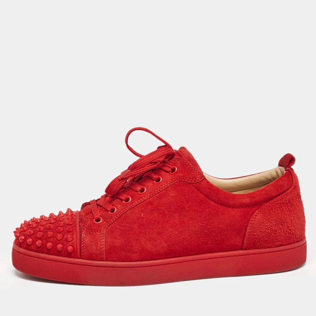 Christian Louboutin Christian Louboutin Red Suede Louis Junior Spikes Low Top Sneakers Size 43.5 1