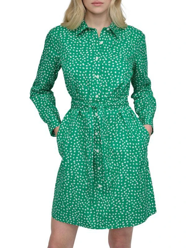 DKNY Long Sleeve Collared Mini Shirtdress 5
