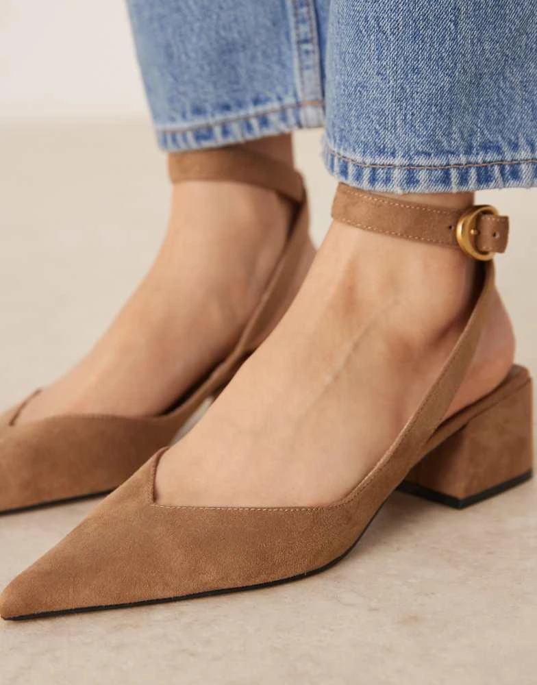 ASOS ASOS DESIGN Sienna mid block heel shoes in taupe suedette 3