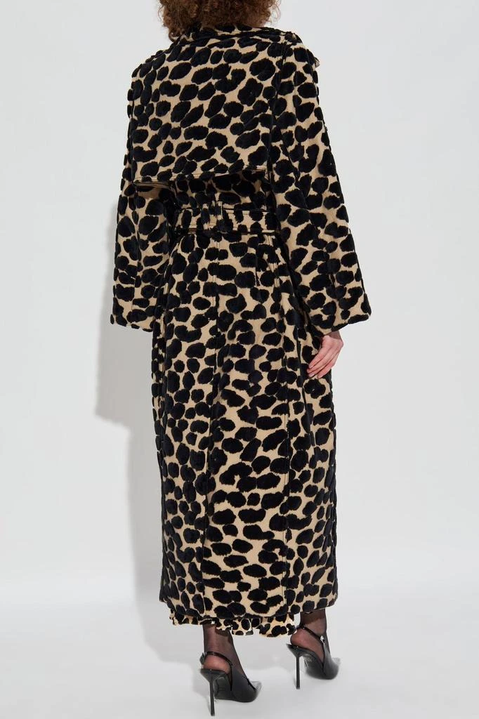 Balmain Balmain Leopard Print Jacquard Belted Trench Coat 3