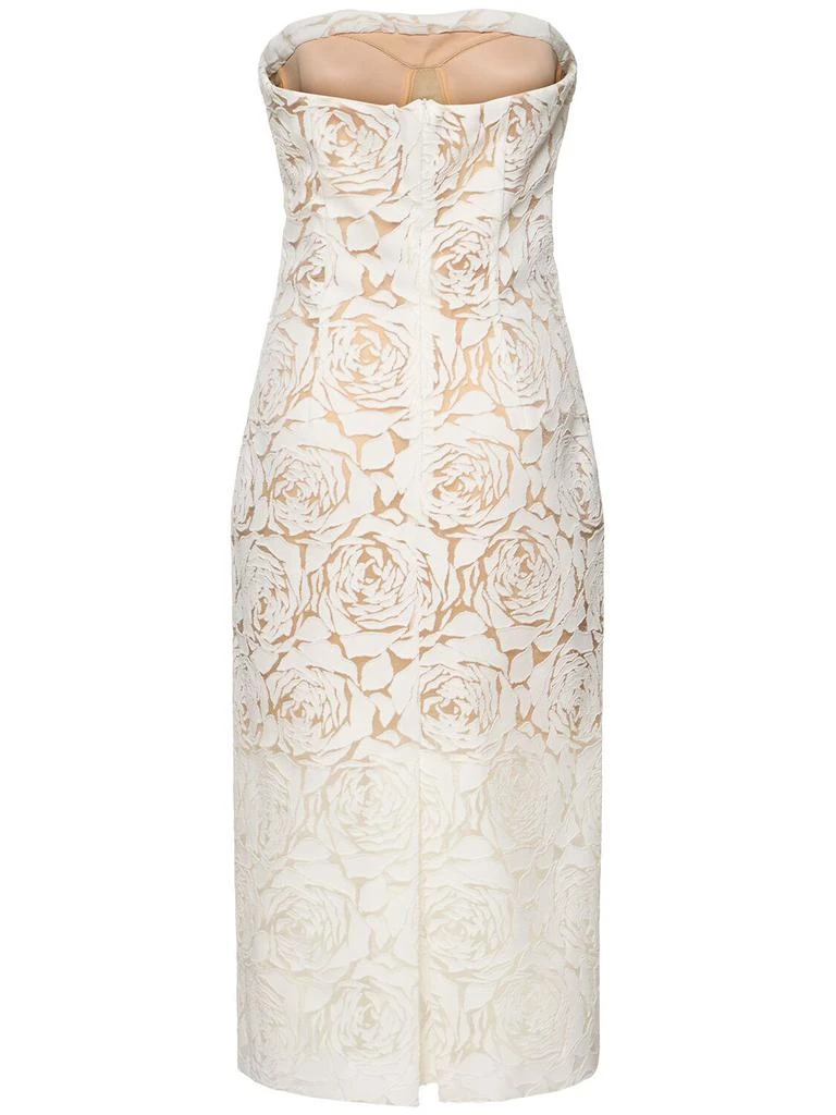 ERMANNO Cotton Blend Strapless Midi Dress 3