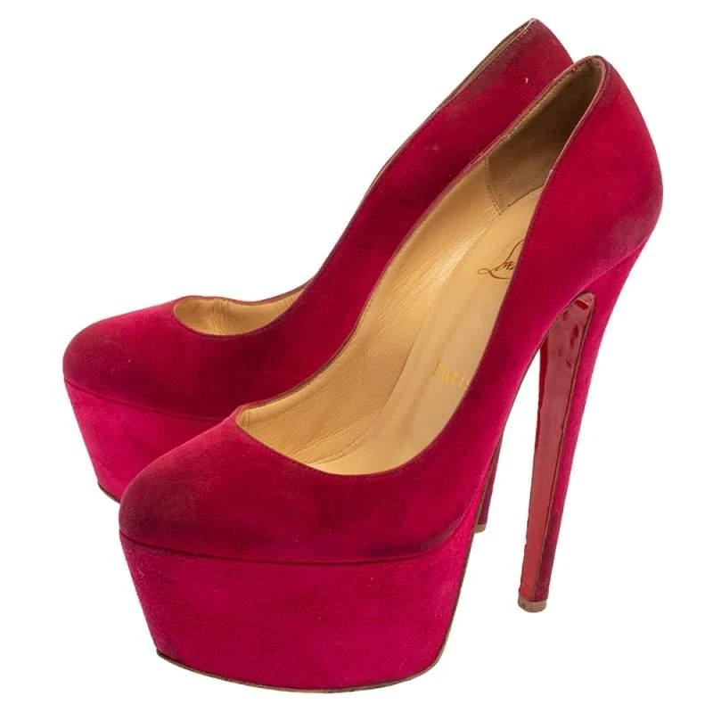 Christian Louboutin Christian Louboutin Pink Suede Daffodile Platform Pumps Size 37 4