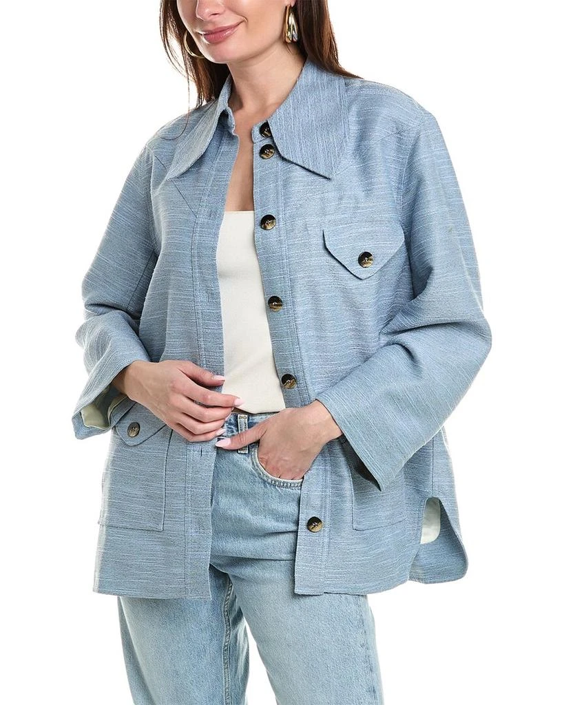 Ganni GANNI Linen-Blend Jacket 1