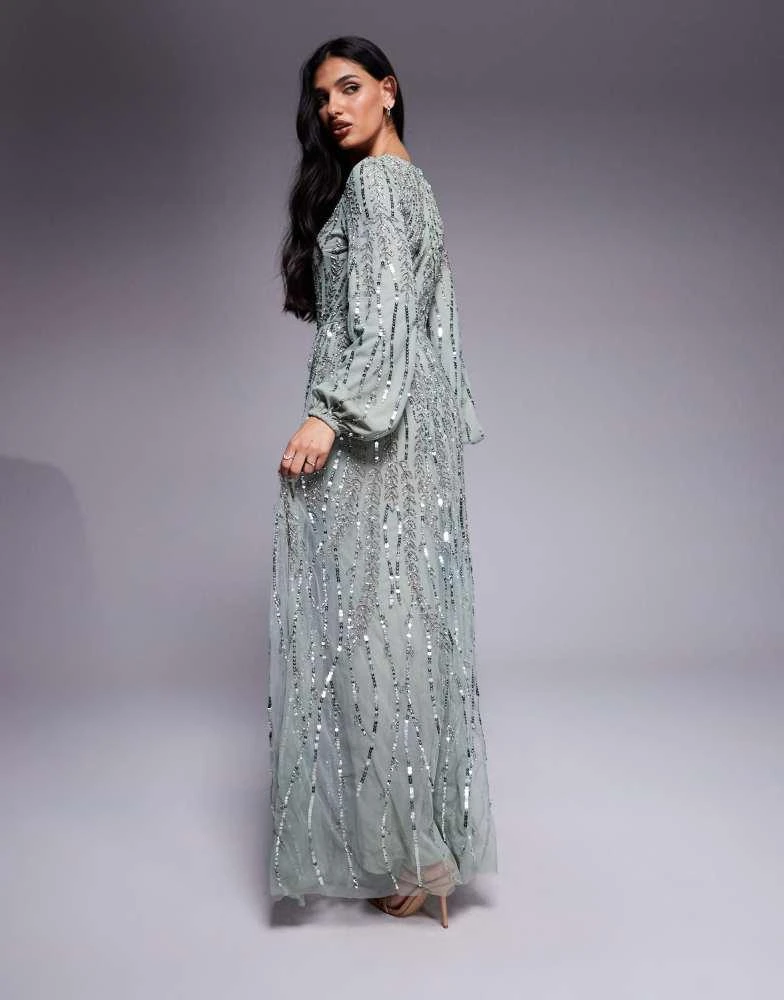 Beauut Beauut Jana embellished long sleeve maxi dress in green - Dresses &  Skirts - Free Shipping - BeyondStyle