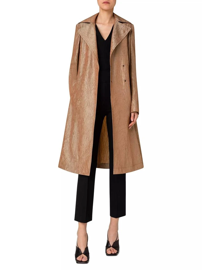Akris Metallica Crinkle Trench Coat 2