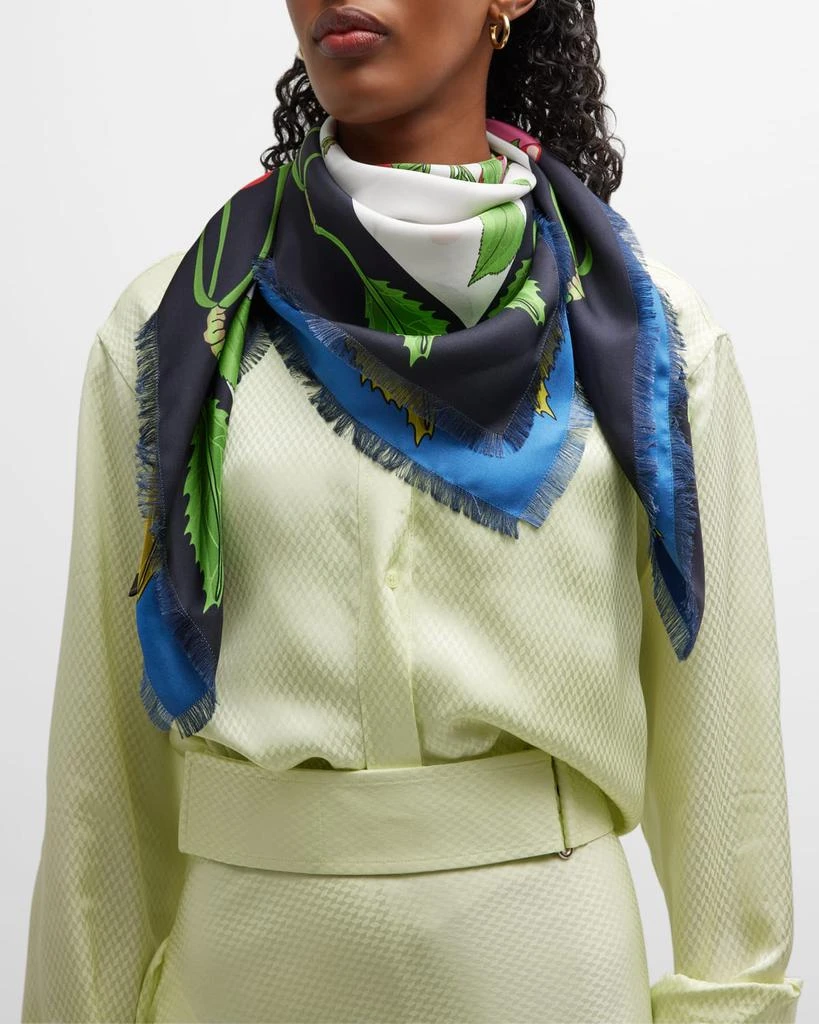 Franco Ferrari Fringe-Trim Silk Square Scarf 1