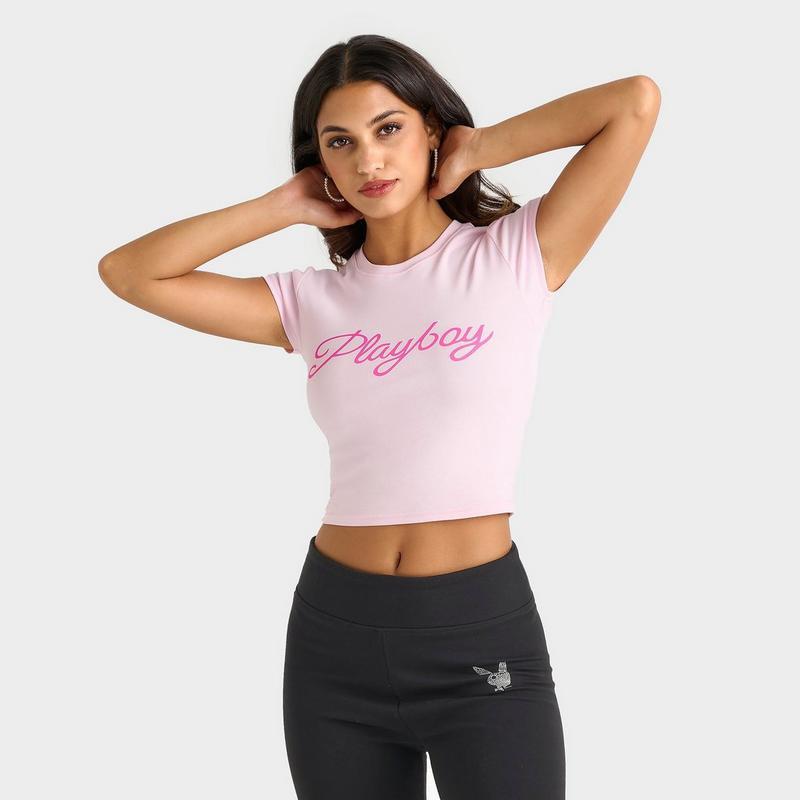 Playboy Women's Playboy Script Baby T-Shirt
