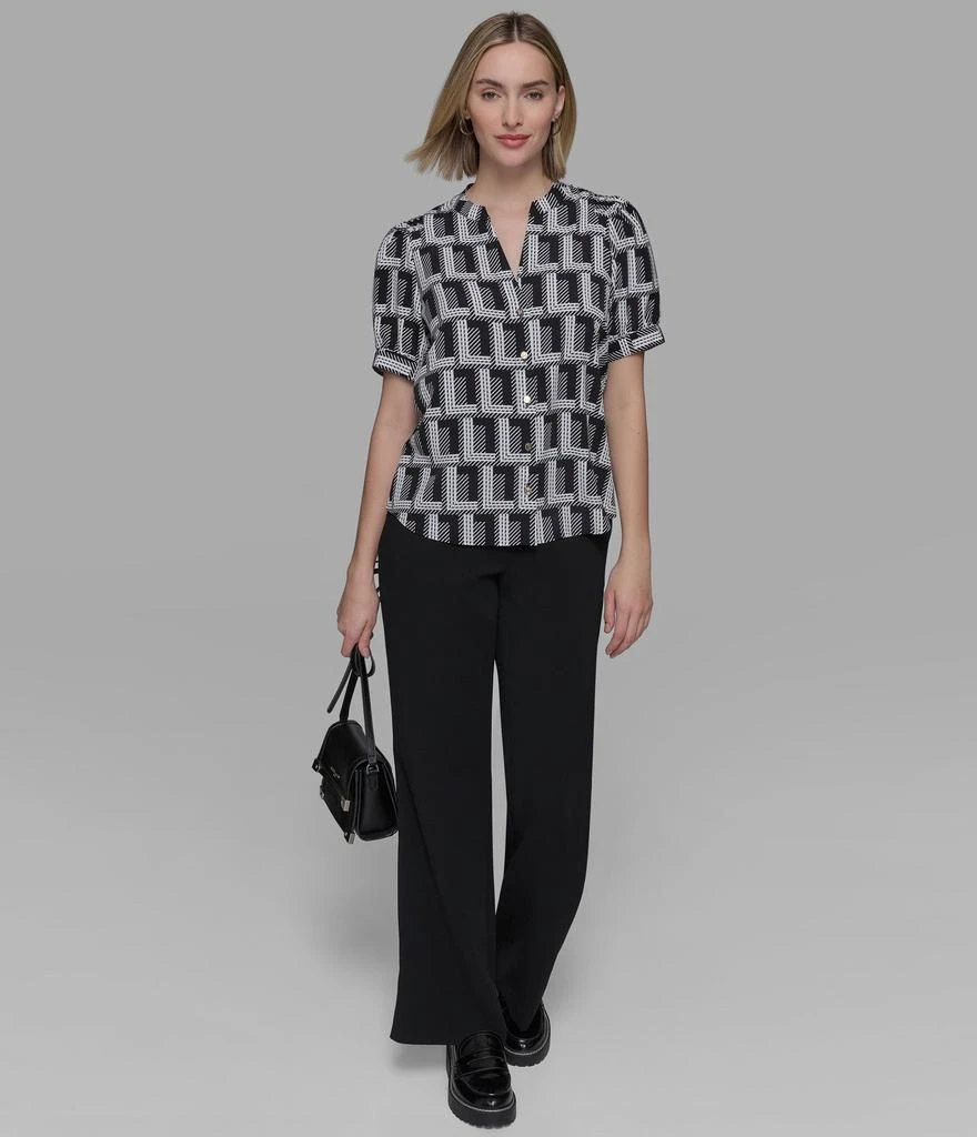 Karl Lagerfeld Paris SHORT SLEEVE DOUBLE L CAMP SHIRT 4