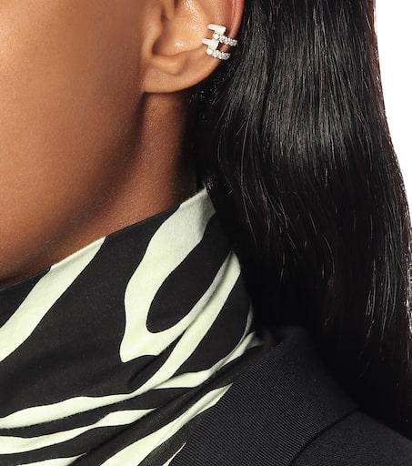 Melissa Kaye Lola 18kt gold ear cuff with diamonds