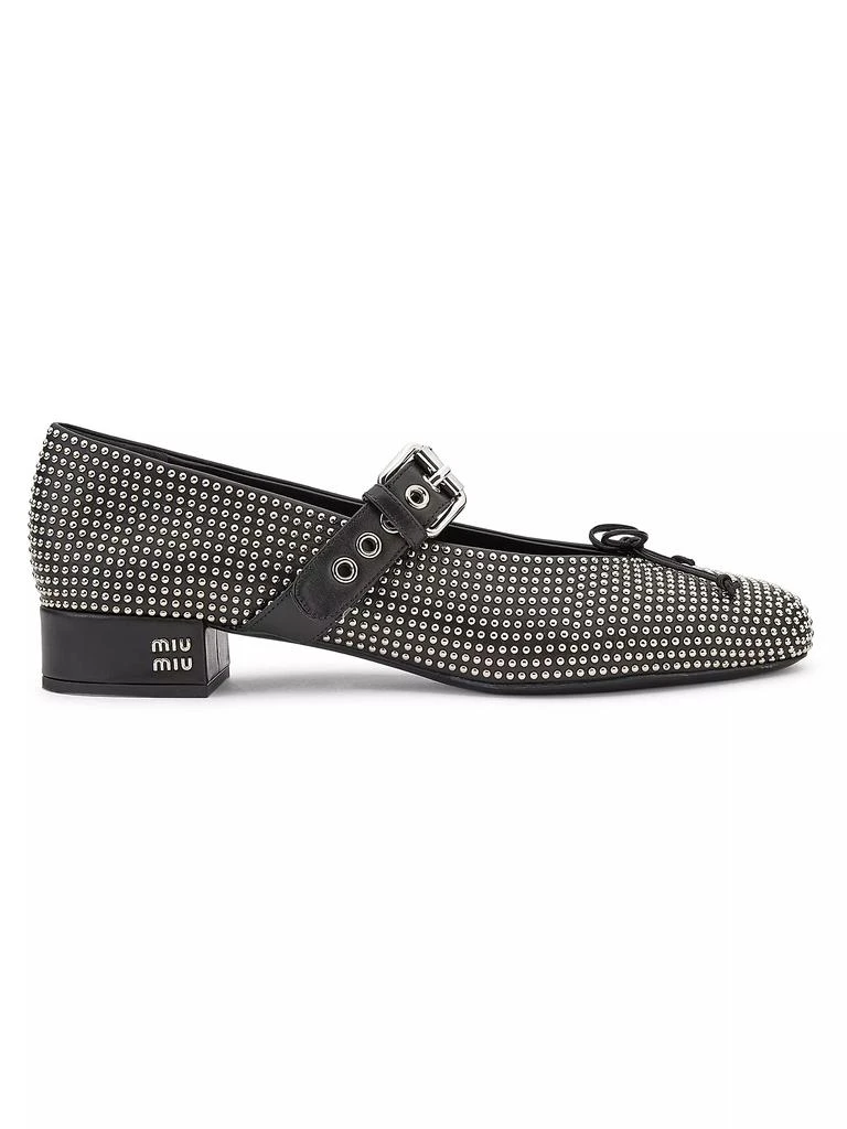 Miu Miu Studded Leather Mary Janes 1