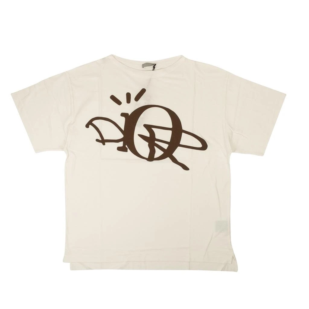 Dior White And Brown Dior x Cactus Jack Slub Cotton T-Shirt 1