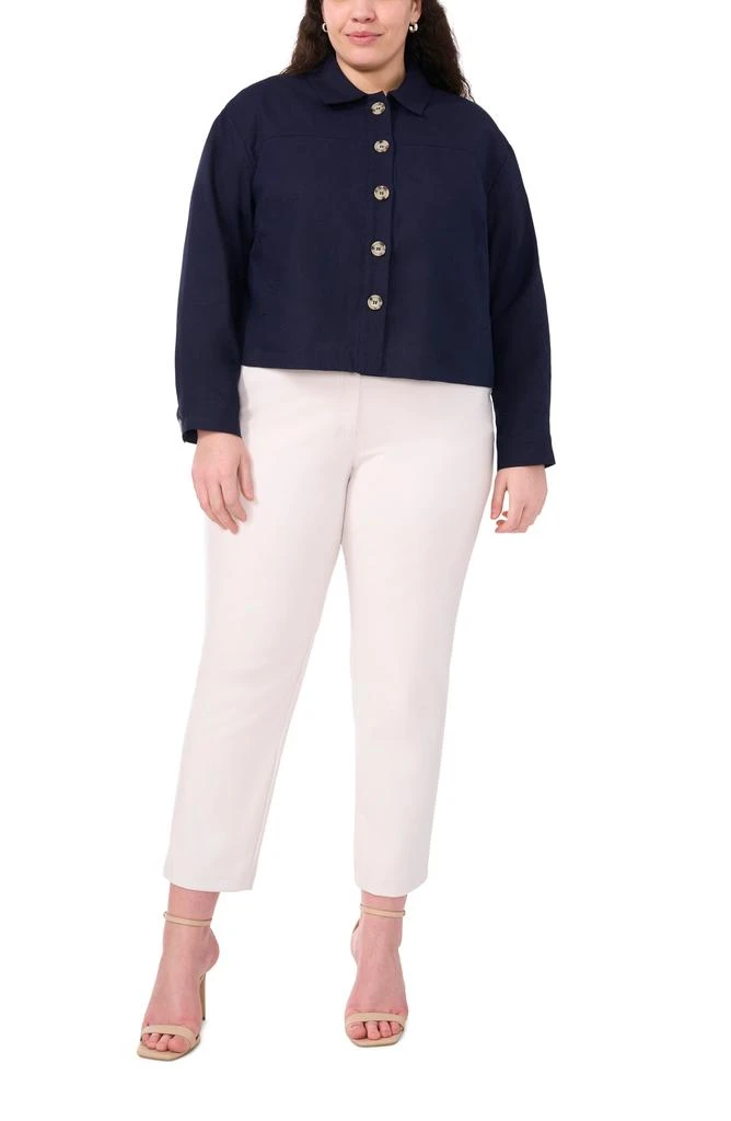 Halogen Patch Pocket Crop Linen Blend Jacket 4