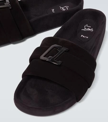 Christian Louboutin Varsimule Bizz logo suede slides 3