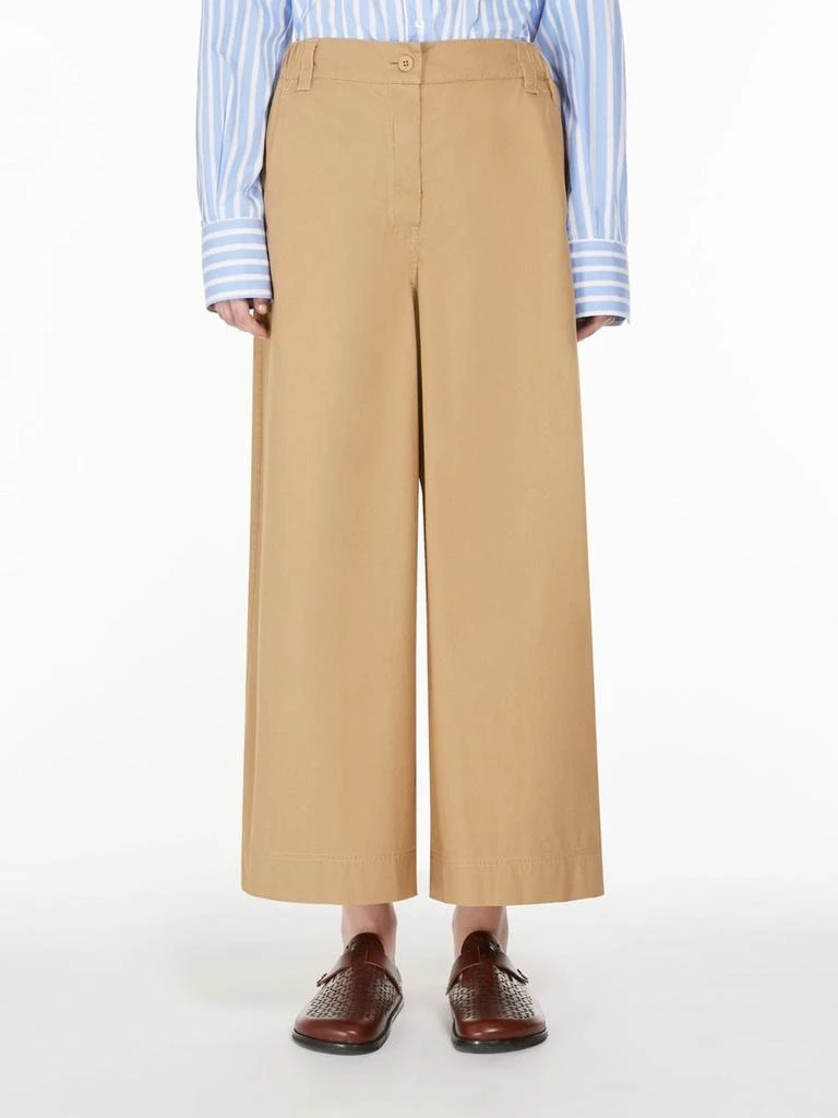 Weekend Max Mara Wide-fit cotton canvas trousers 1