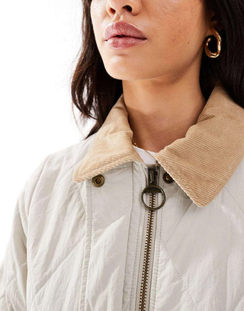 Barbour Barbour x ASOS Kaz quilted jacket in stone 4